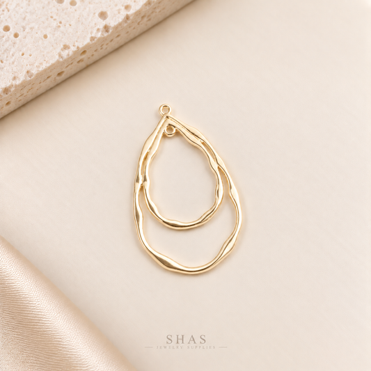 GPB07 Double Teardrop Bezel ( 1 pc ) 14k Gold