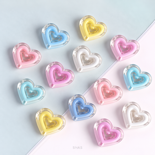 AB102 Transparent Heart Acrylic Bead ( 1 pc )
