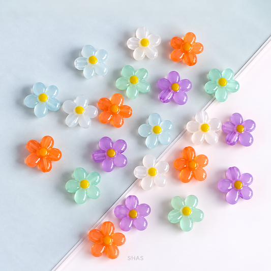 AB103 Transparent Jelly Flower Acrylic Bead ( 1 pc )