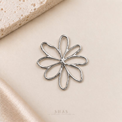 GPB02 Large Flower Bezel ( 1 pc ) Platinum