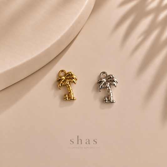 SC20U Tiny Coconut Tree Charm ( 1 pc ) PVD Plated