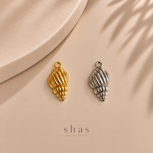 SC20V Sea Conch Shell Charm ( 1 pc ) PVD Plated