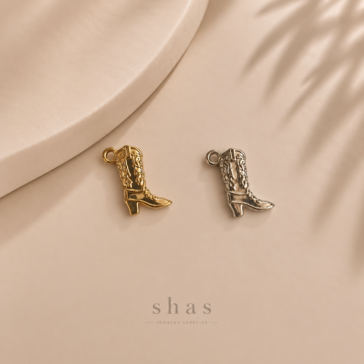 SC20N Cowboy Boots Charm ( 1 pc ) PVD Plated