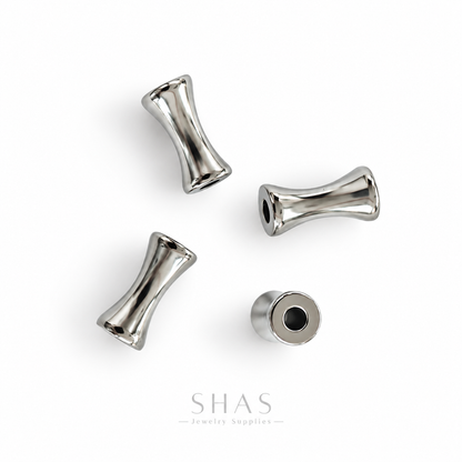 SSB04 Bamboo Spacer Bead Silver ( 1 pc ) PVD Plated