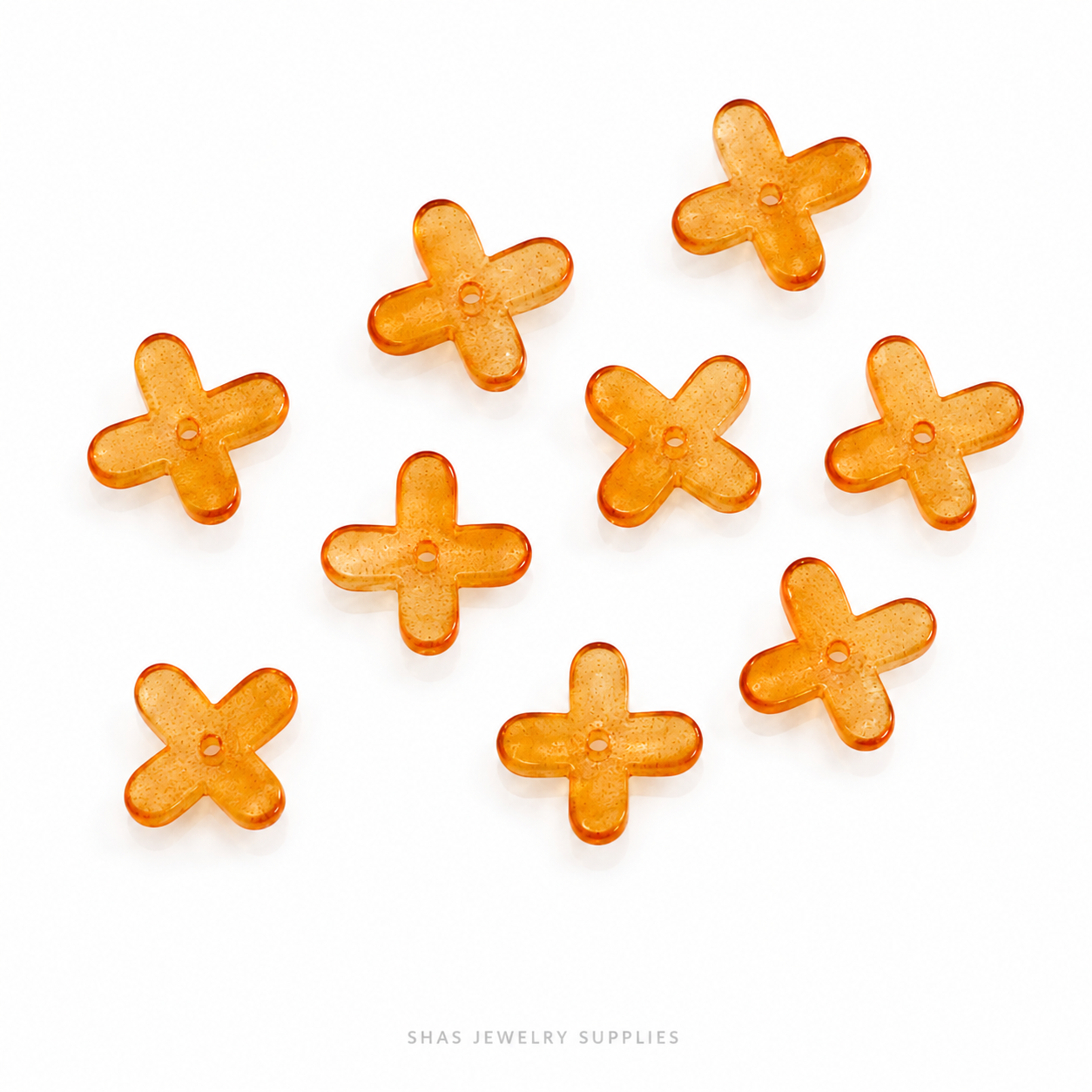 GB20 Colourful Cross Glass Beads ( 1 pc ) Lampwork Bead