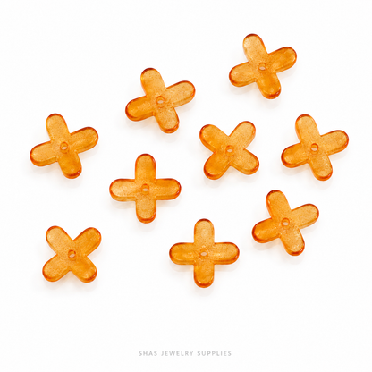 GB20 Colourful Cross Glass Beads ( 1 pc ) Lampwork Bead