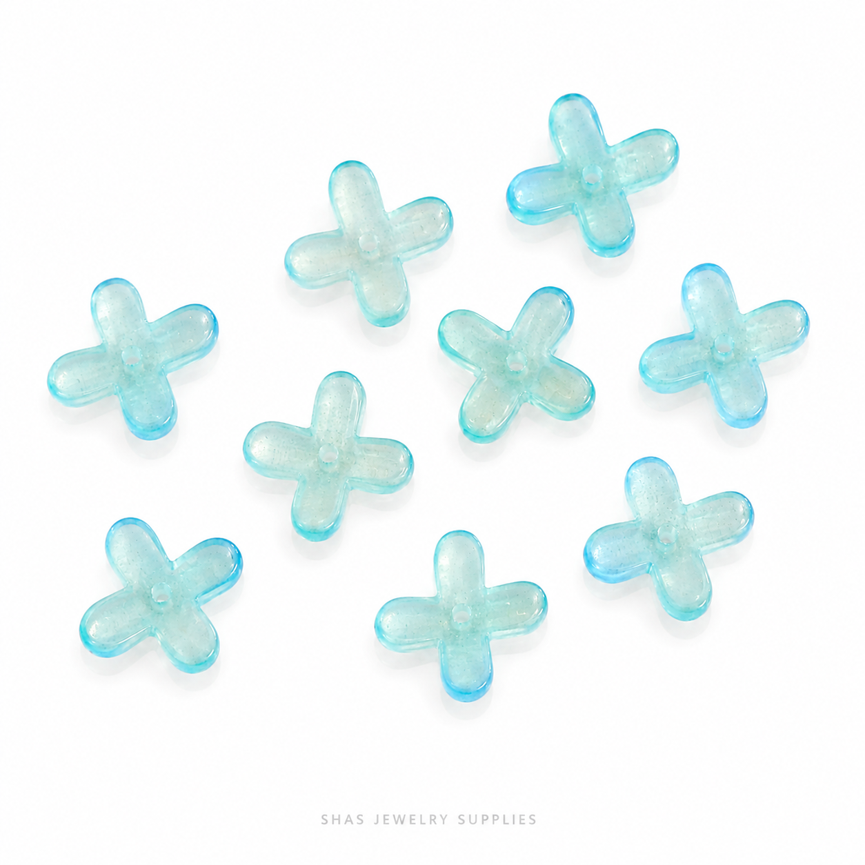 GB20 Colourful Cross Glass Beads ( 1 pc ) Lampwork Bead