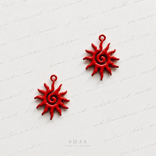 AC02 Spiral Sun Y2K Alloy Charm ( 1 pc )