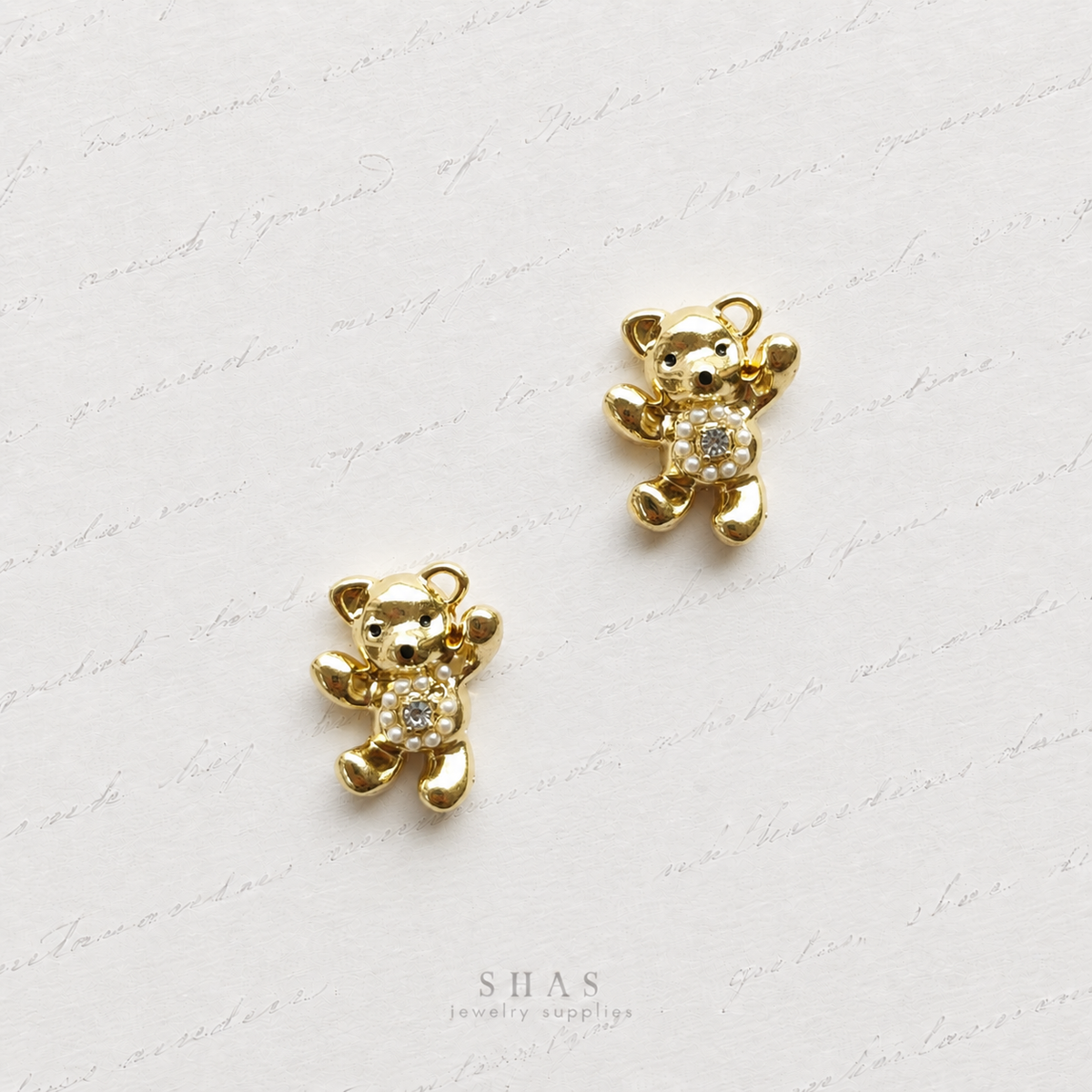 AC03 Teddy Bear Y2K Alloy Charm ( 1 pc )