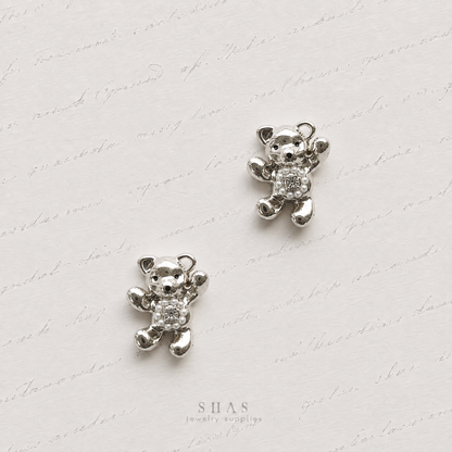 AC03 Teddy Bear Y2K Alloy Charm ( 1 pc )