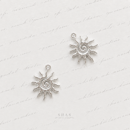 AC02 Spiral Sun Alloy Charm ( 1 pc )