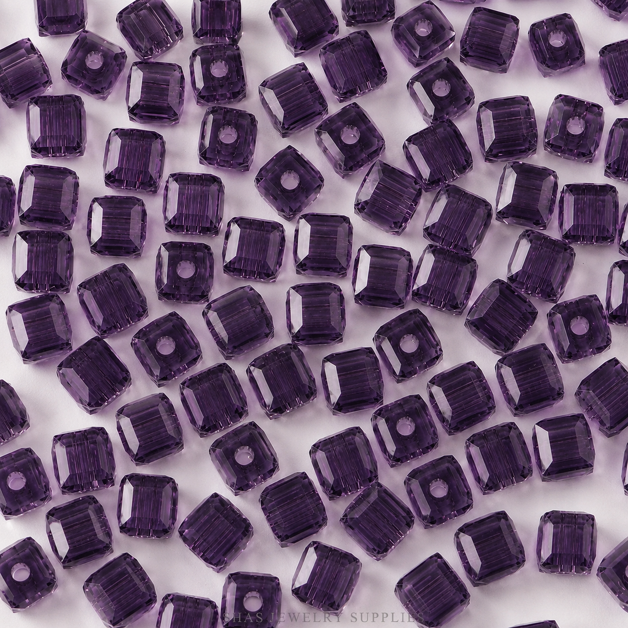 GB23A Cube Crystal Glass Beads ( 1 pc ) Lampwork Bead