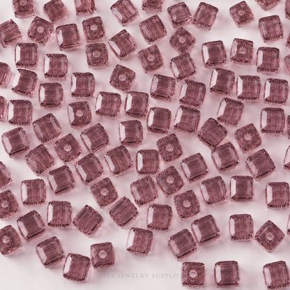 GB23A Cube Crystal Glass Beads ( 1 pc ) Lampwork Bead