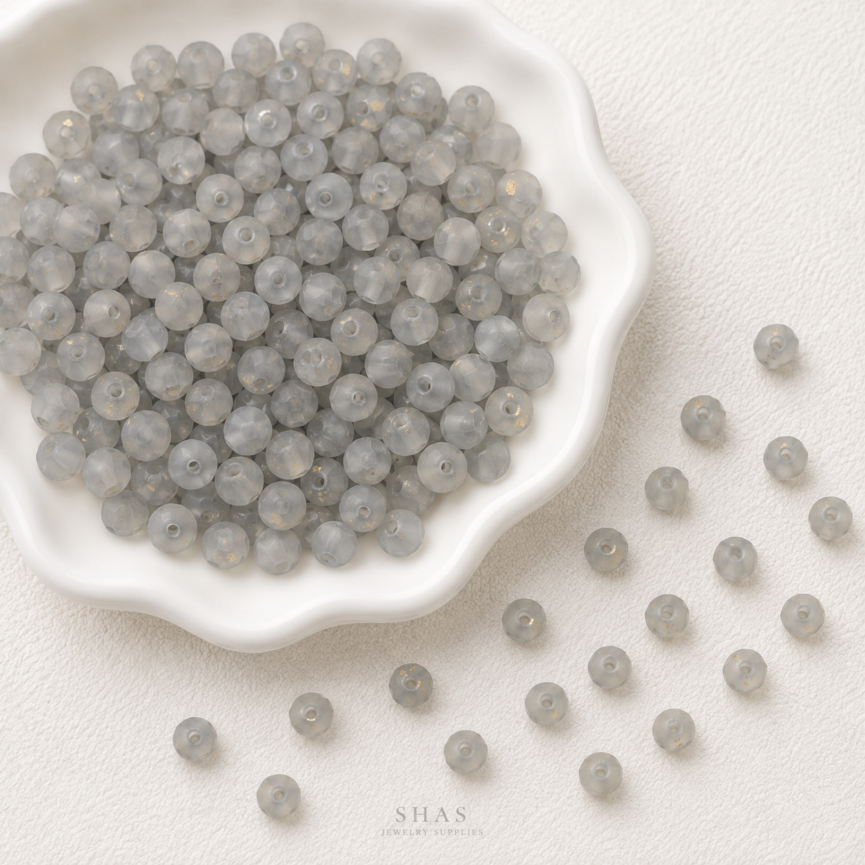 SB01 Frosted Glass Gold Dusted Seed Bead ( 1 Pack - 5g ) Lampwork Bead