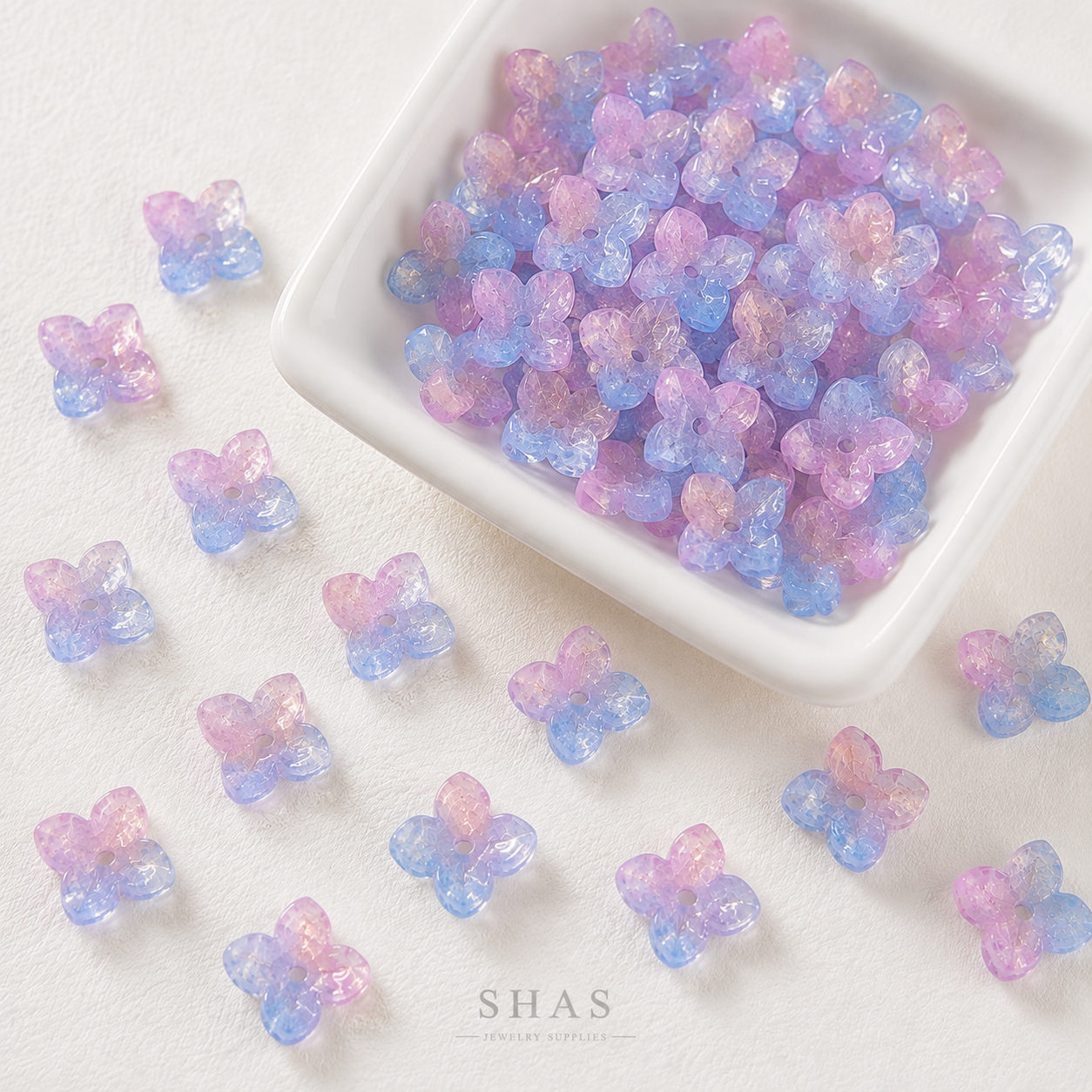 GB12 Hydrangea Flower Gold Dusted Glass Bead ( 1 pc ) Lampwork Bead