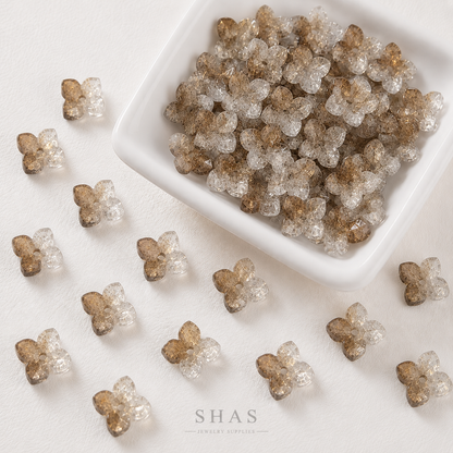 GB12 Hydrangea Flower Gold Dusted Glass Bead ( 1 pc ) Lampwork Bead