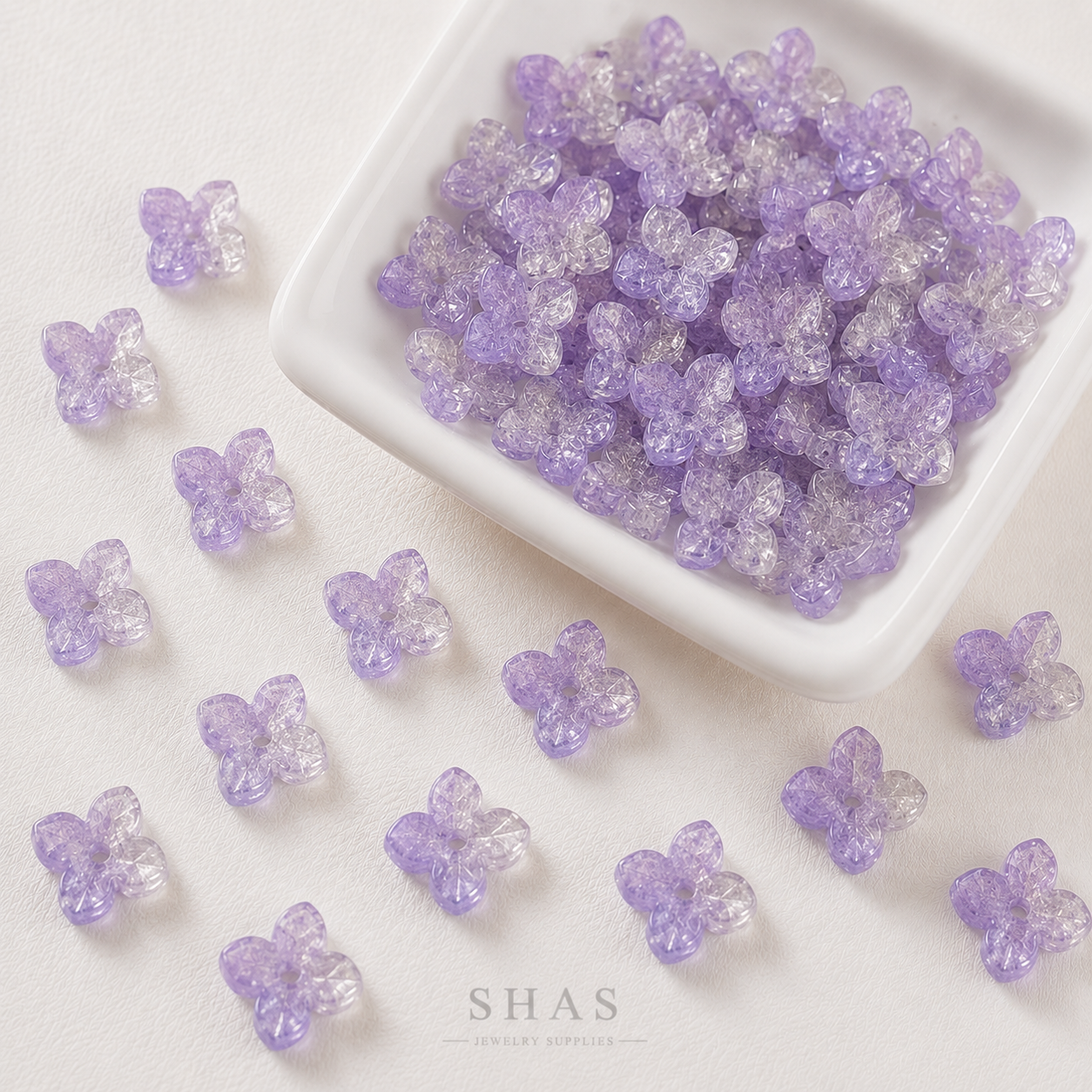 GB12 Hydrangea Flower Gold Dusted Glass Bead ( 1 pc ) Lampwork Bead