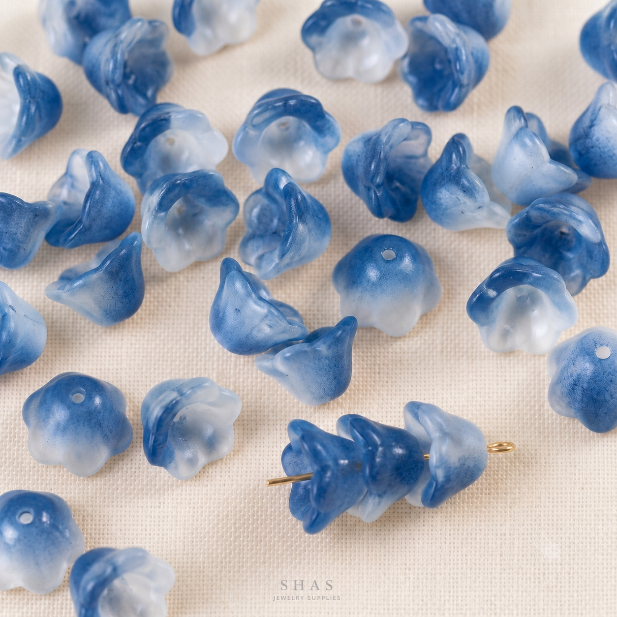 GB11 Floral Glass Bead ( 1 pc ) Lampwork Bead