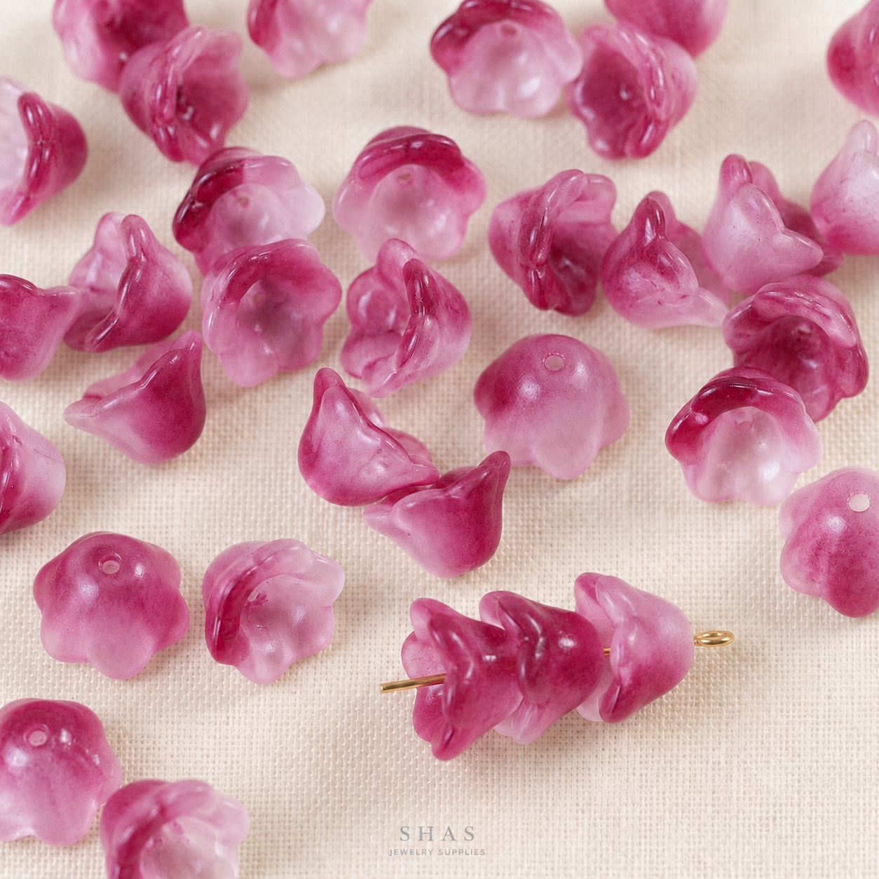 GB11 Floral Glass Bead ( 1 pc ) Lampwork Bead