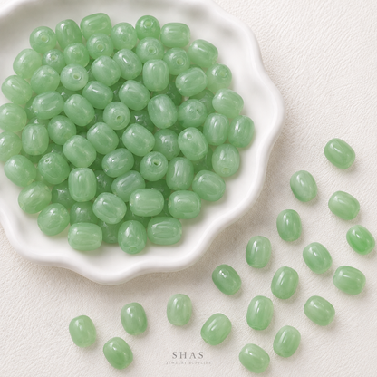 GB13 Oval Jelly Bean Glass Bead ( 1 pc ) Lampwork Bead