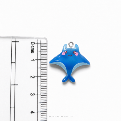 RM03C Kawaii Blue Fish Resin Charm ( 1 PC )