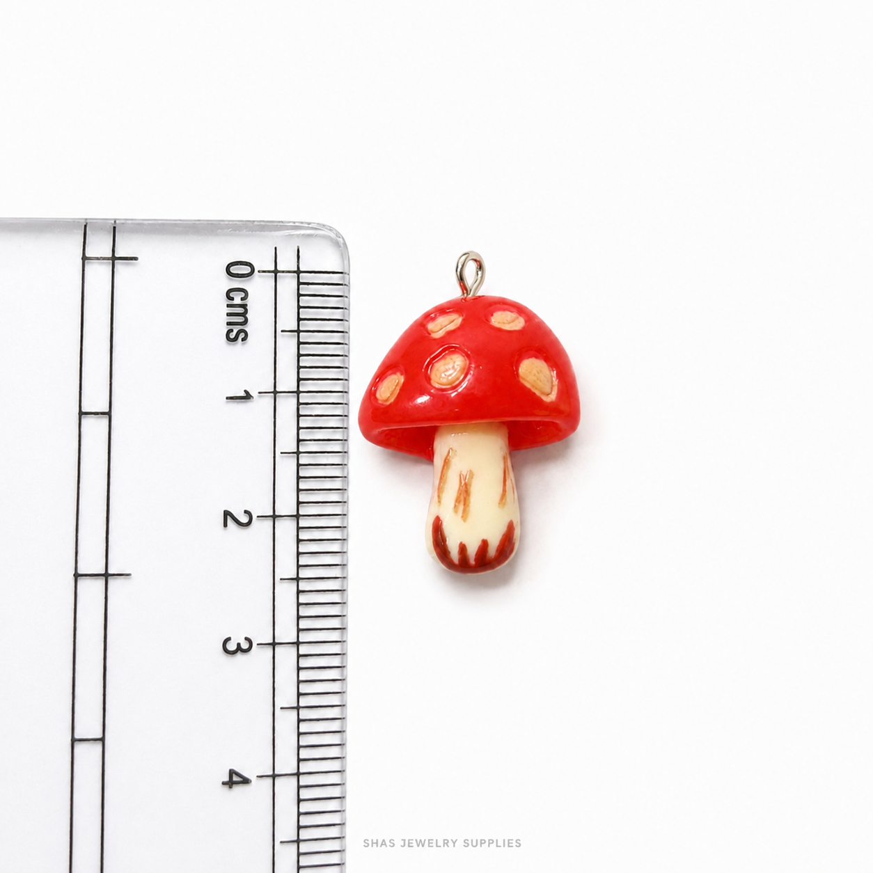 RM03T Orange Mushroom Resin Charm ( 1 PC )
