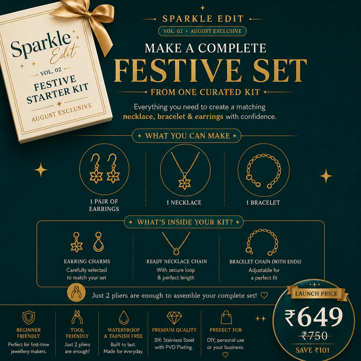 Sparkle Edit™ Vol. 02 – Festive Starter Kit | DIY Jewelry Making Kit