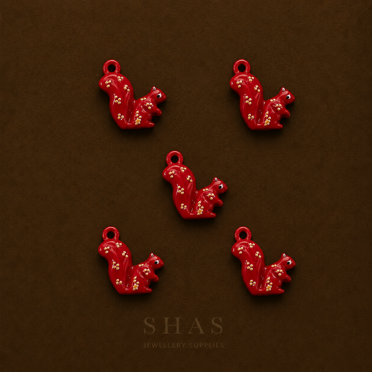 APC01X Red Squirrel Alloy Printed Charm ( 1 PC )