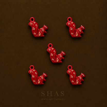 APC01X Red Squirrel Alloy Printed Charm ( 1 PC )