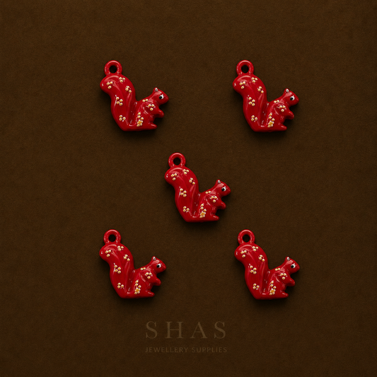 APC01X Red Squirrel Alloy Printed Charm ( 1 PC )