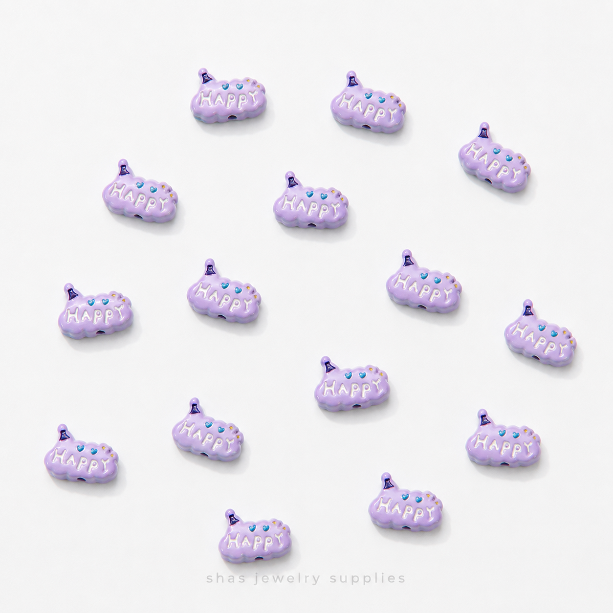 APB09 Happy Cloud Alloy Printed Bead ( 1 pc )