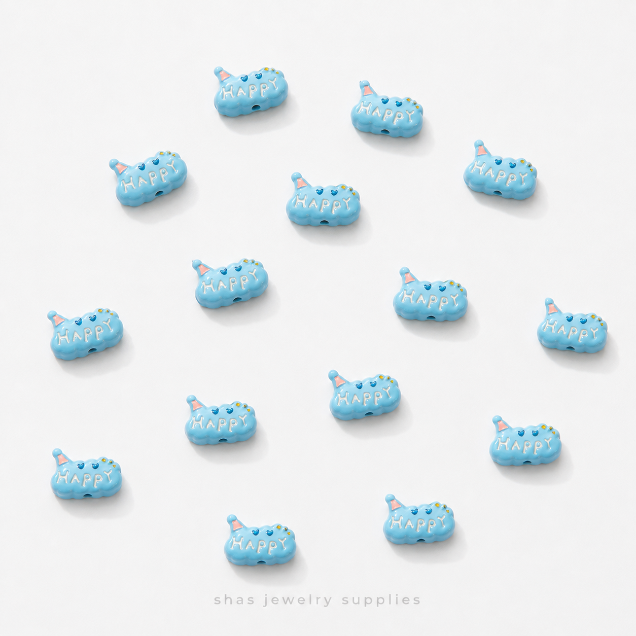 APB09 Happy Cloud Alloy Printed Bead ( 1 pc )
