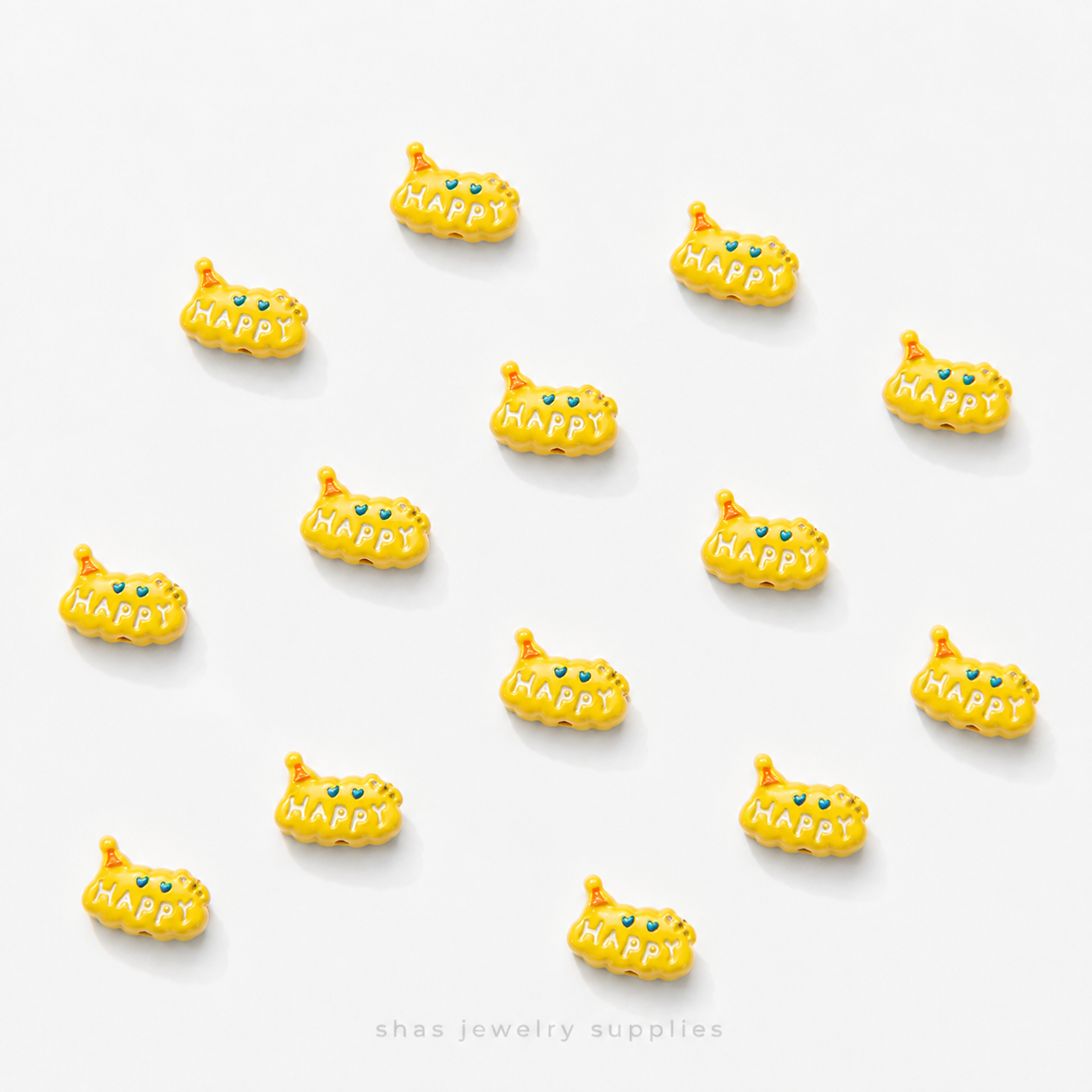 APB09 Happy Cloud Alloy Printed Bead ( 1 pc )
