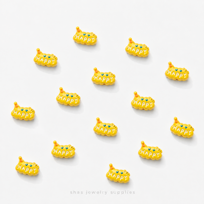 APB09 Happy Cloud Alloy Printed Bead ( 1 pc )
