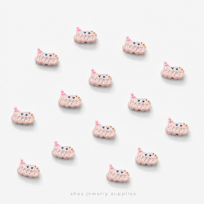 APB09 Happy Cloud Alloy Printed Bead ( 1 pc )