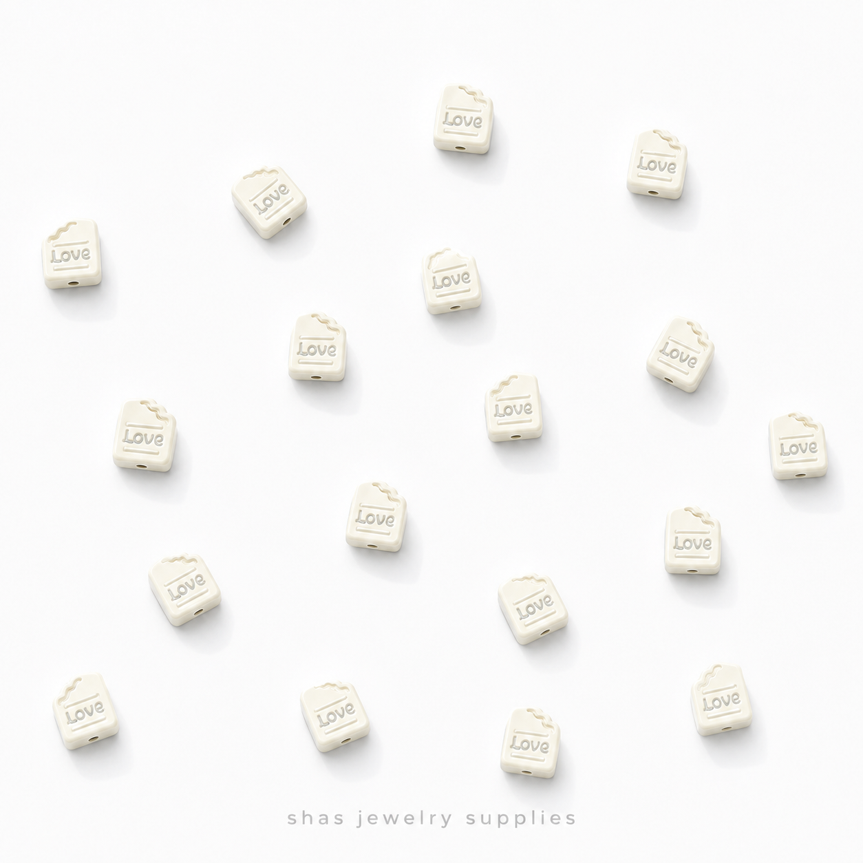 APB10 Love Alloy Printed Bead ( 1 pc )