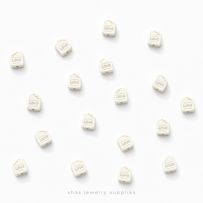 APB10 Love Alloy Printed Bead ( 1 pc )
