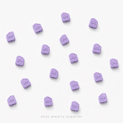 APB10 Love Alloy Printed Bead ( 1 pc )