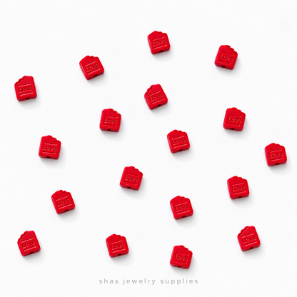APB10 Love Alloy Printed Bead ( 1 pc )