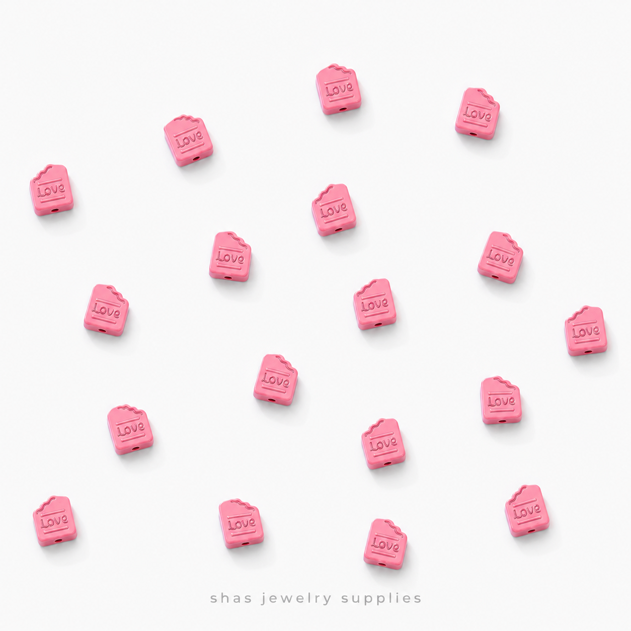 APB10 Love Alloy Printed Bead ( 1 pc )
