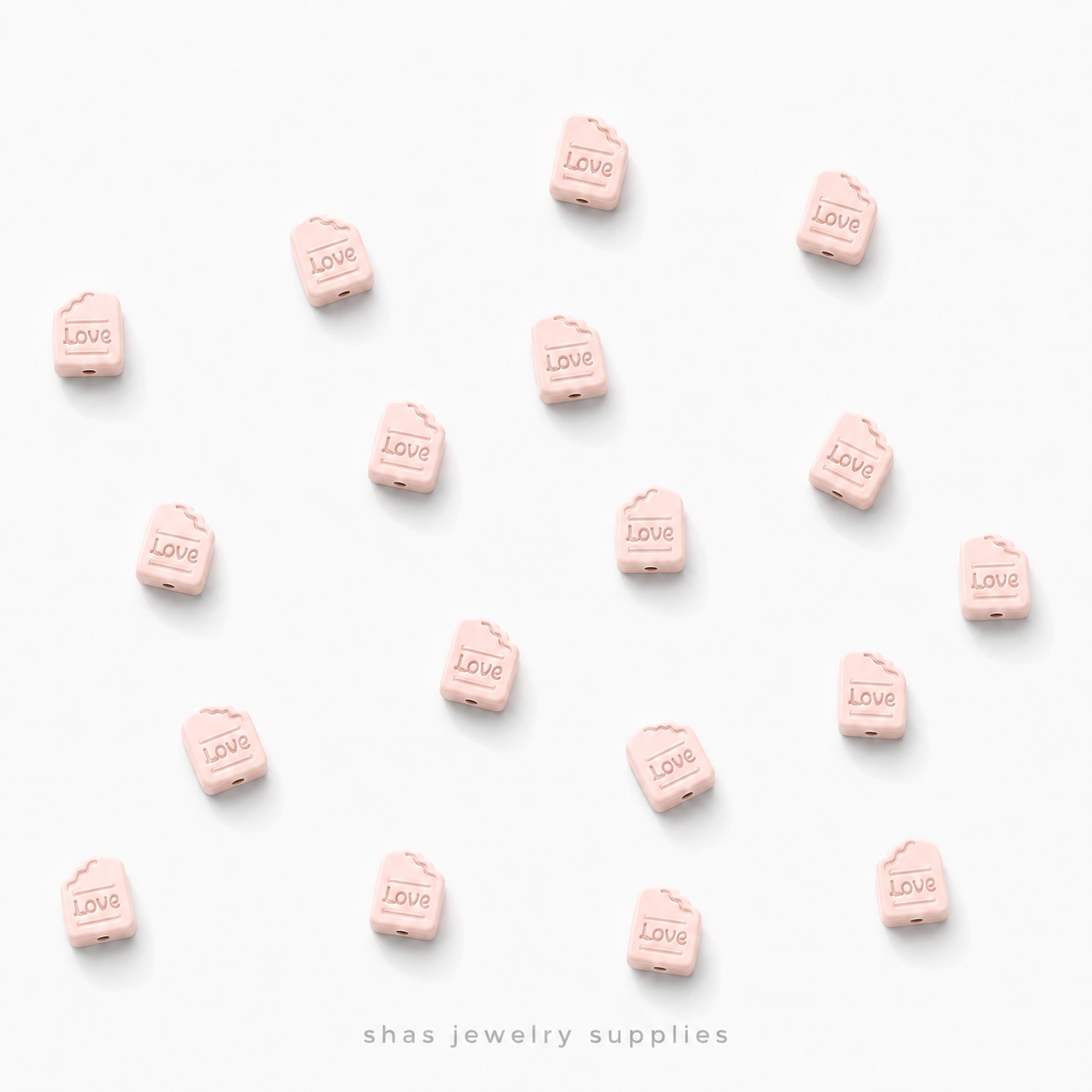 APB10 Love Alloy Printed Bead ( 1 pc )
