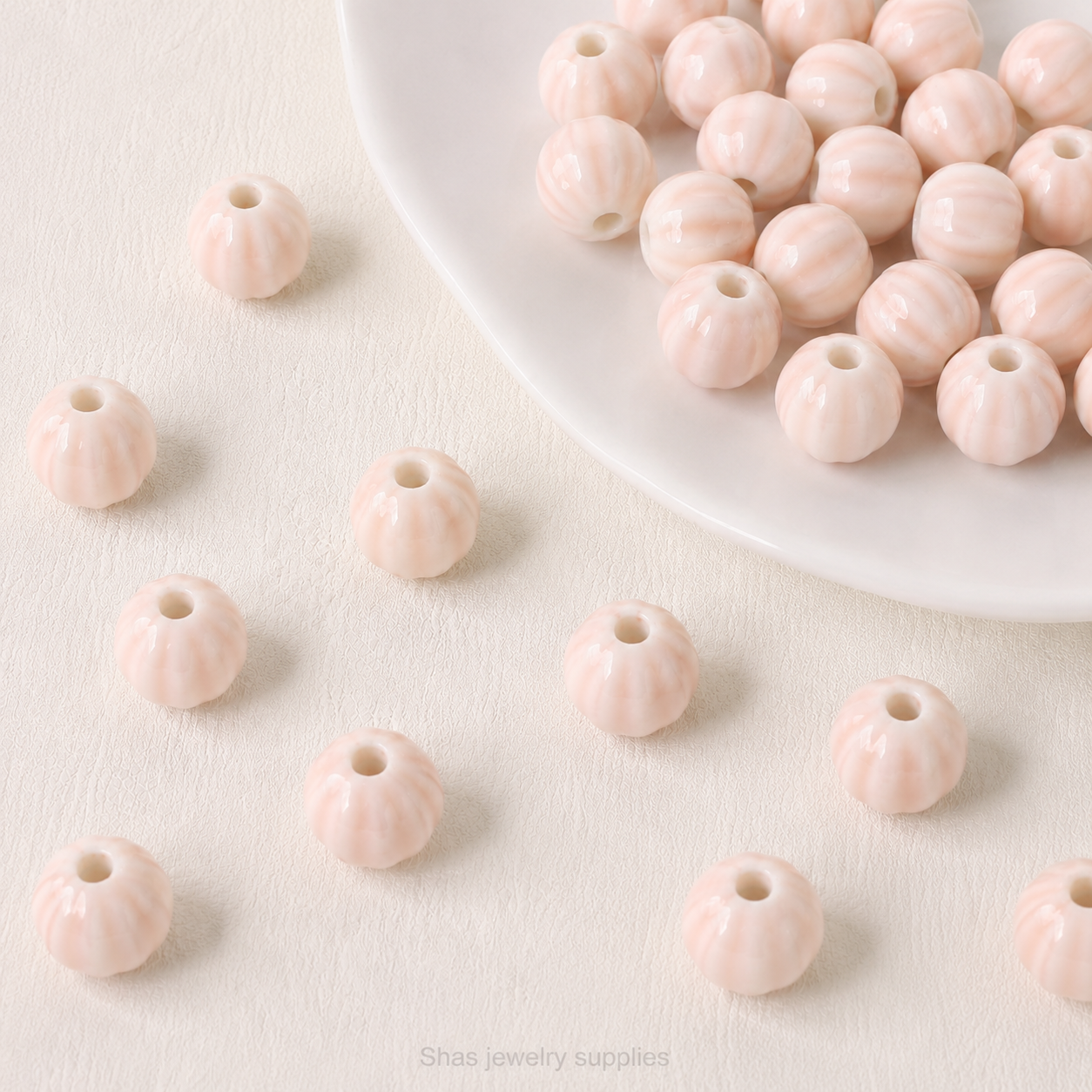 PCB12 Watermelon Ceramic Bead ( 1 pc ) Porcelian Ceramic