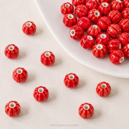 PCB12 Watermelon Ceramic Bead ( 1 pc ) Porcelian Ceramic