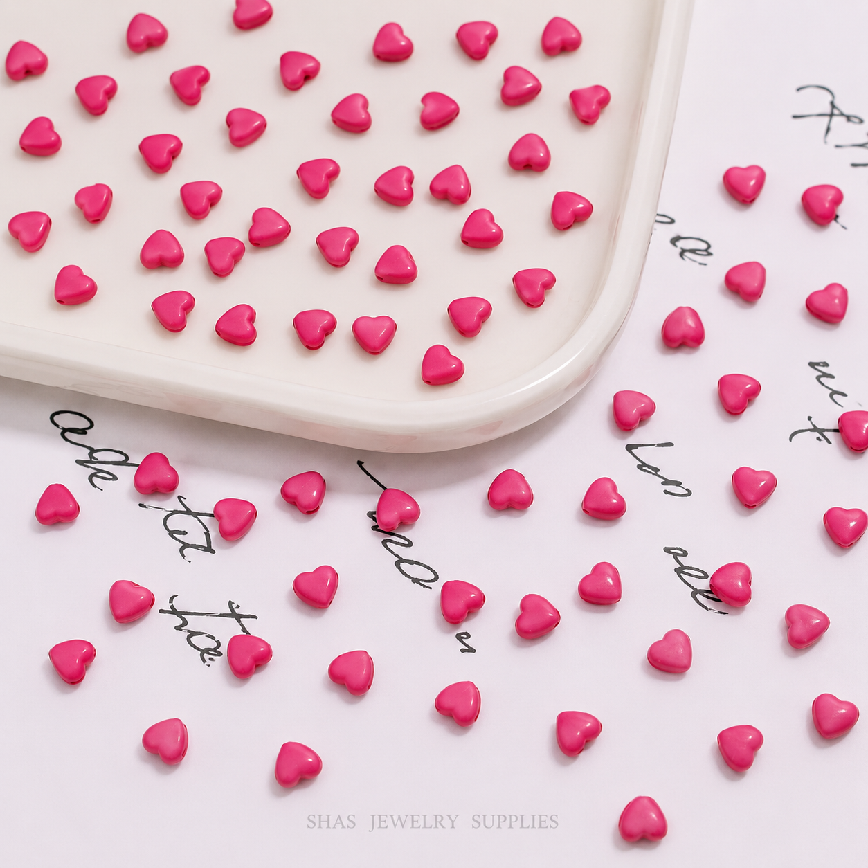 AB15 Tiny Heart Shiny Acrylic Bead ( 1 pc ) UV Plated Acrylic