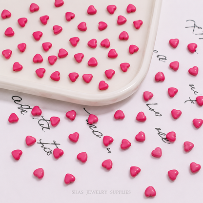 AB15 Tiny Heart Shiny Acrylic Bead ( 1 pc ) UV Plated Acrylic
