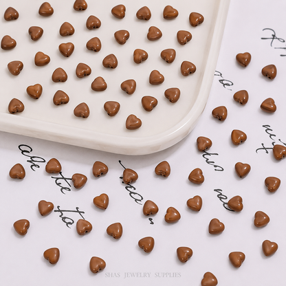 AB15 Tiny Heart Shiny Acrylic Bead ( 1 pc ) UV Plated Acrylic