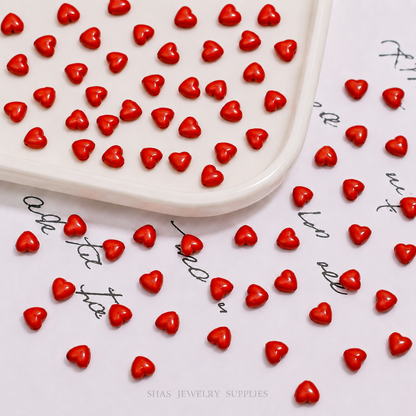 AB15 Tiny Heart Shiny Acrylic Bead ( 1 pc ) UV Plated Acrylic