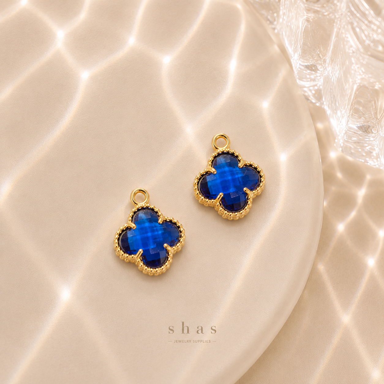 GPC17 Clover Multicolour Zircon charm ( 1 PC ) 14k Gold plated
