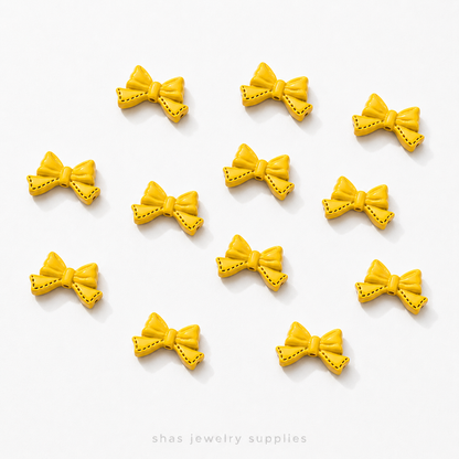 APB01 Coquette Bow Alloy Printed Bead ( 1 pc )