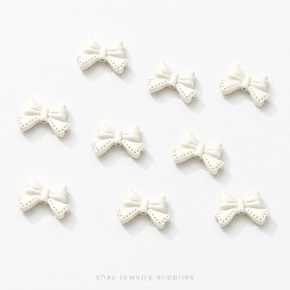 APB01 Coquette Bow Alloy Printed Bead ( 1 pc )